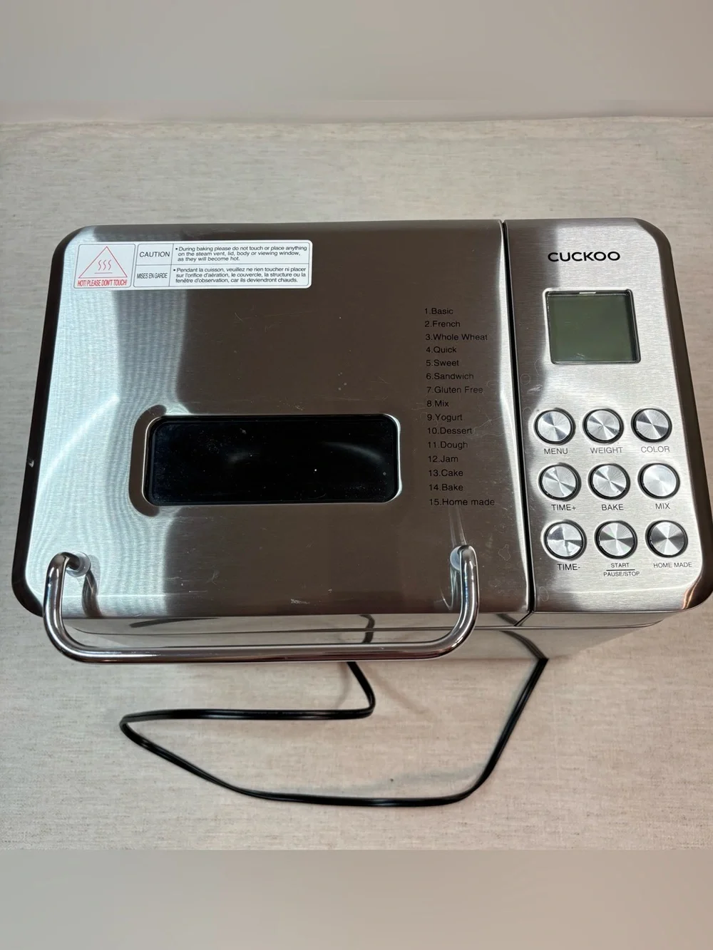 CUCKOO CBM-AAB101S 2 Lb Multi-Functional Bread Maker – 15 Menu Options